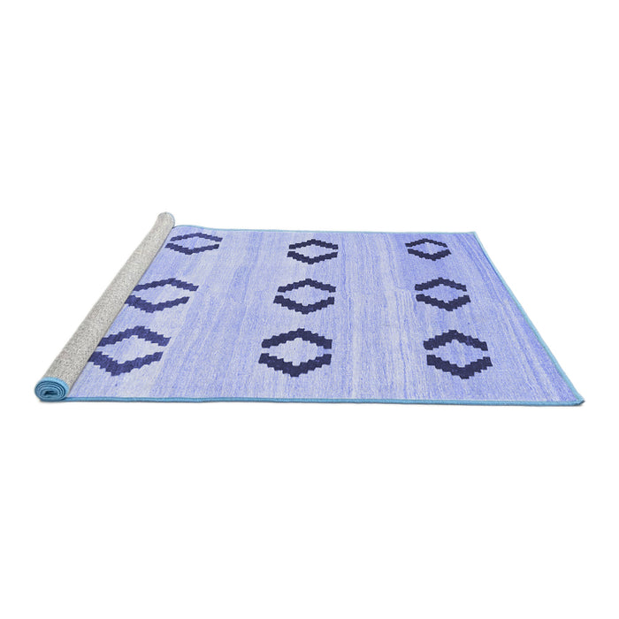 Sideview of Machine Washable Southwestern Blue Country Rug, wshcon2922blu