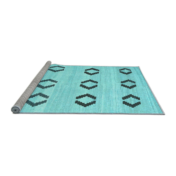 Sideview of Machine Washable Southwestern Light Blue Country Rug, wshcon2922lblu