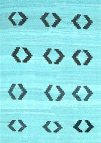 Southwestern Light Blue Country Rug, con2922lblu