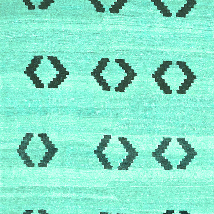 Machine Washable Southwestern Turquoise Country Area Rugs, wshcon2922turq