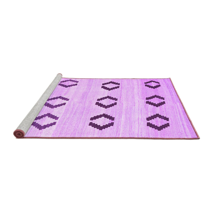 Sideview of Machine Washable Southwestern Purple Country Area Rugs, wshcon2922pur