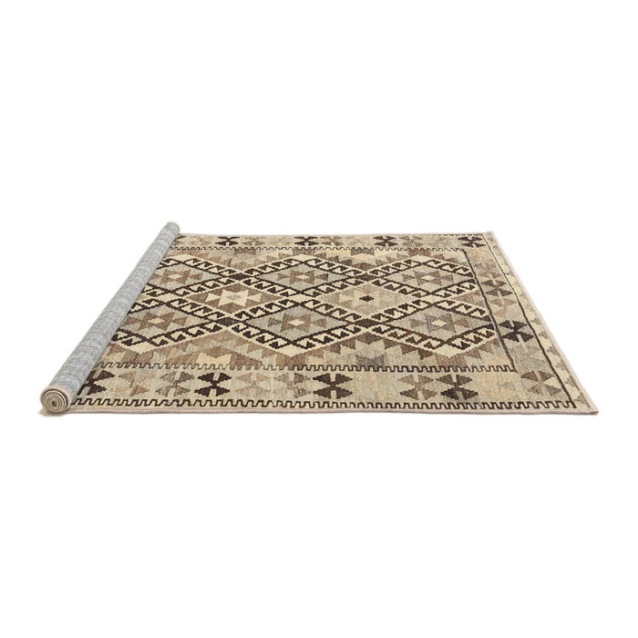 Serging Thickness of Machine Washable Contemporary Brown Rug, wshcon2923