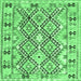 Square Southwestern Emerald Green Country Rug, con2923emgrn