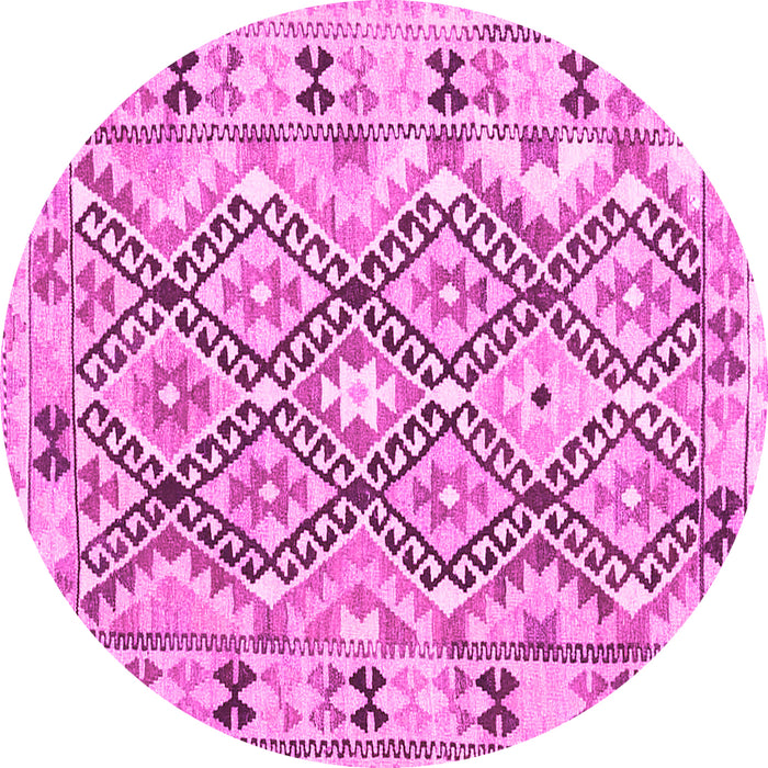 Round Southwestern Pink Country Rug, con2923pnk