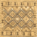 Square Machine Washable Southwestern Brown Country Rug, wshcon2923brn