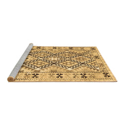 Sideview of Machine Washable Southwestern Brown Country Rug, wshcon2923brn