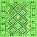 Round Machine Washable Southwestern Green Country Area Rugs, wshcon2923grn