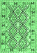 Machine Washable Southwestern Emerald Green Country Area Rugs, wshcon2923emgrn