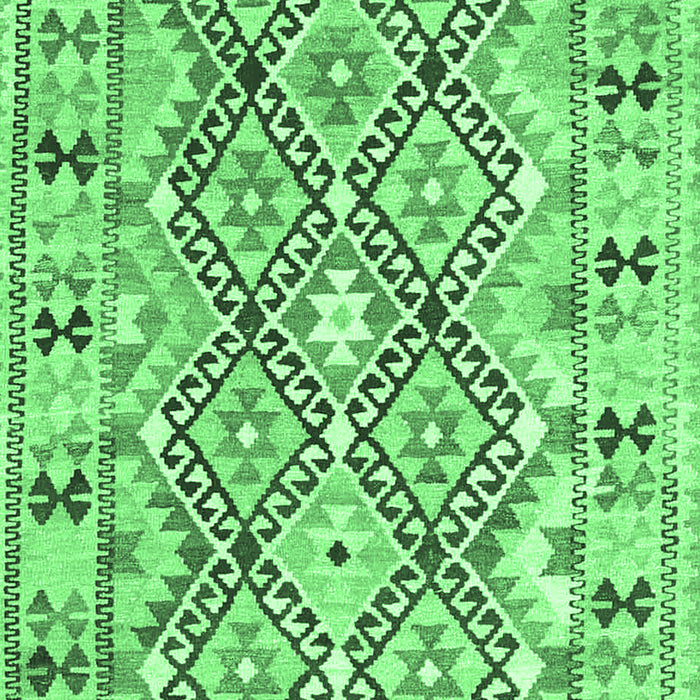 Machine Washable Southwestern Emerald Green Country Area Rugs, wshcon2923emgrn