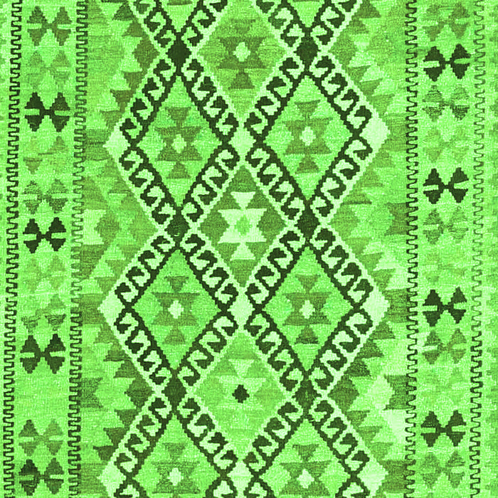 Serging Thickness of Machine Washable Southwestern Green Country Area Rugs, wshcon2923grn