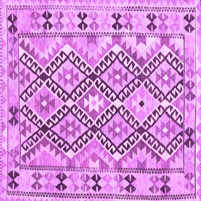 Square Machine Washable Southwestern Purple Country Area Rugs, wshcon2923pur