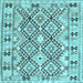 Square Machine Washable Southwestern Light Blue Country Rug, wshcon2923lblu