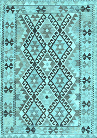 Southwestern Light Blue Country Rug, con2923lblu