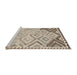 Serging Thickness of Machine Washable Contemporary Dark Almond Brown Rug, wshcon2924