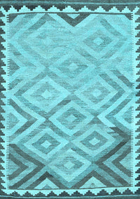 Southwestern Light Blue Country Rug, con2924lblu