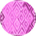 Round Southwestern Pink Country Rug, con2924pnk