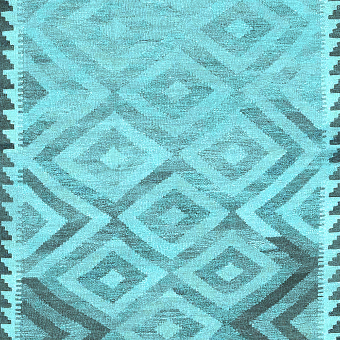 Machine Washable Southwestern Light Blue Country Rug, wshcon2924lblu