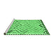 Sideview of Machine Washable Southwestern Emerald Green Country Area Rugs, wshcon2924emgrn