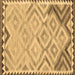 Square Machine Washable Southwestern Brown Country Rug, wshcon2924brn