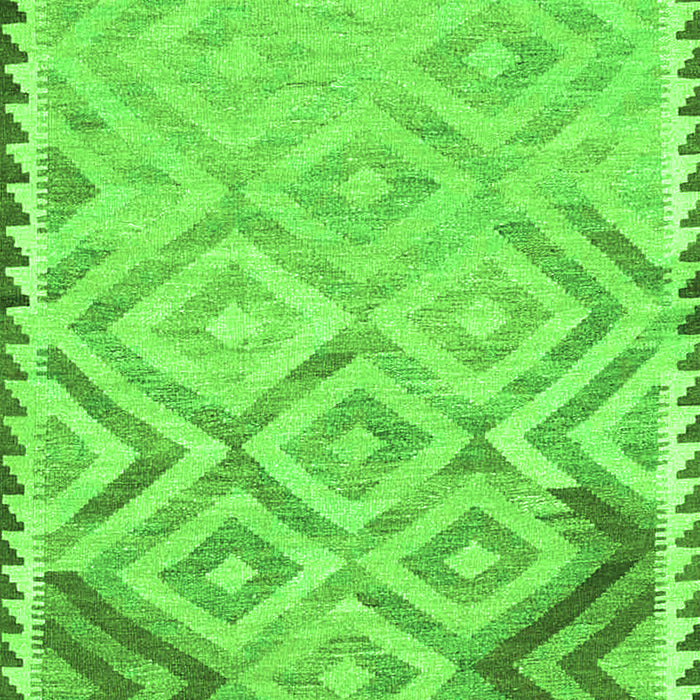 Serging Thickness of Machine Washable Southwestern Green Country Area Rugs, wshcon2924grn