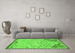 Machine Washable Southwestern Green Country Area Rugs in a Living Room,, wshcon2924grn