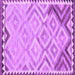 Square Machine Washable Southwestern Purple Country Area Rugs, wshcon2924pur