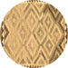 Round Southwestern Brown Country Rug, con2924brn