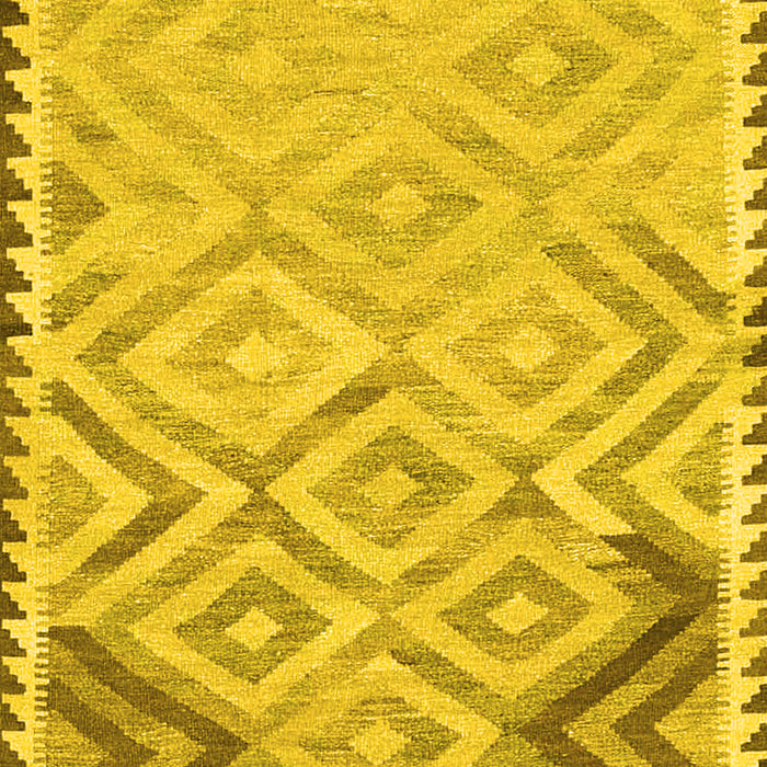 Machine Washable Southwestern Yellow Country Rug, wshcon2924yw