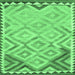 Square Machine Washable Southwestern Emerald Green Country Area Rugs, wshcon2924emgrn