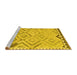 Sideview of Machine Washable Southwestern Yellow Country Rug, wshcon2924yw