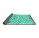 Sideview of Southwestern Turquoise Country Rug, con2924turq