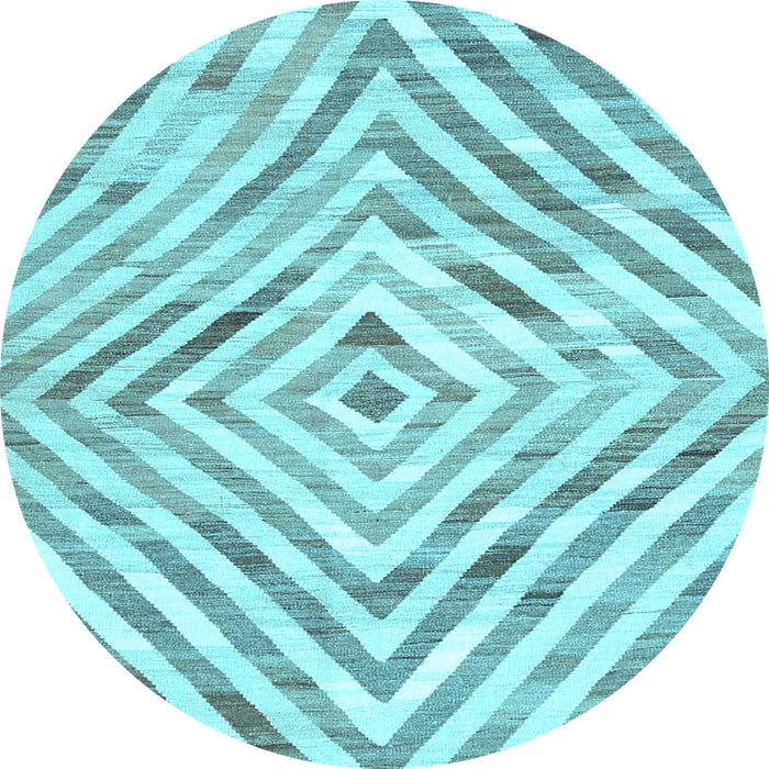 Round Southwestern Light Blue Country Rug, con2925lblu