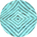 Round Southwestern Light Blue Country Rug, con2925lblu