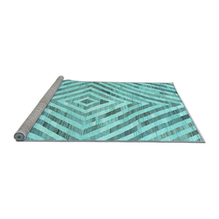 Sideview of Machine Washable Southwestern Light Blue Country Rug, wshcon2925lblu