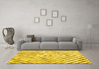 Machine Washable Southwestern Yellow Country Rug, wshcon2925yw