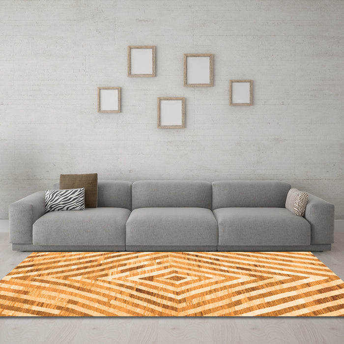 Machine Washable Southwestern Orange Country Area Rugs in a Living Room, wshcon2925org