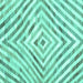 Square Machine Washable Southwestern Turquoise Country Area Rugs, wshcon2925turq