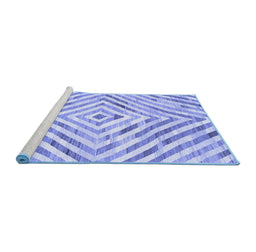 Sideview of Machine Washable Southwestern Blue Country Rug, wshcon2925blu