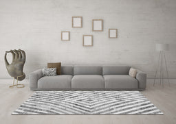 Machine Washable Southwestern Gray Country Rug in a Living Room,, wshcon2925gry
