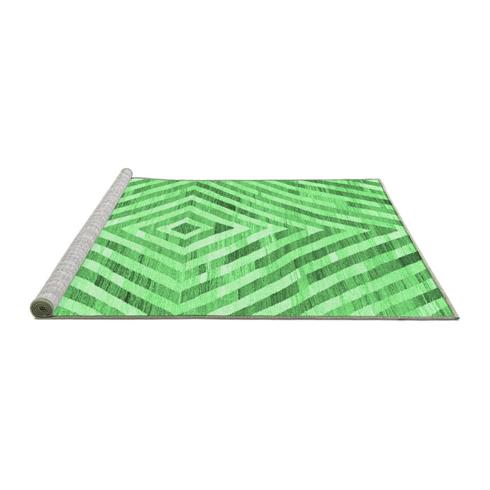 Sideview of Machine Washable Southwestern Emerald Green Country Area Rugs, wshcon2925emgrn
