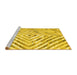 Sideview of Machine Washable Southwestern Yellow Country Rug, wshcon2925yw