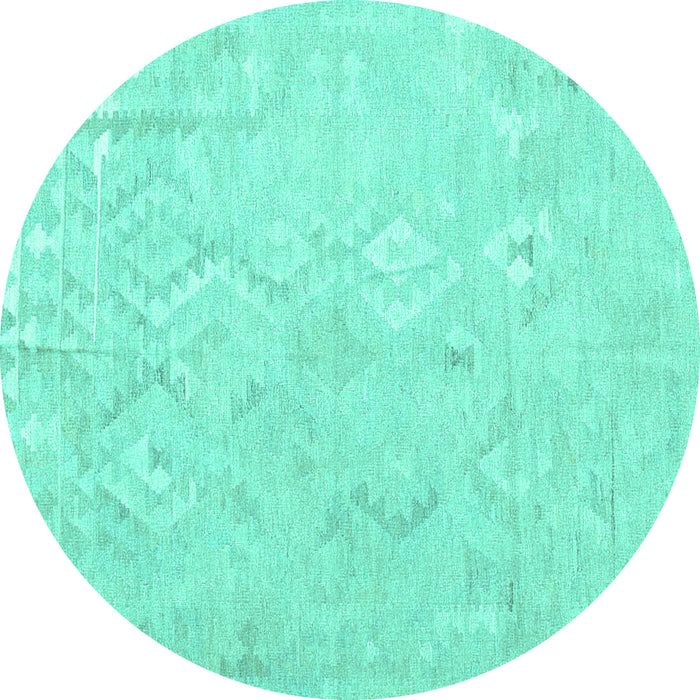 Round Solid Turquoise Modern Rug, con2926turq