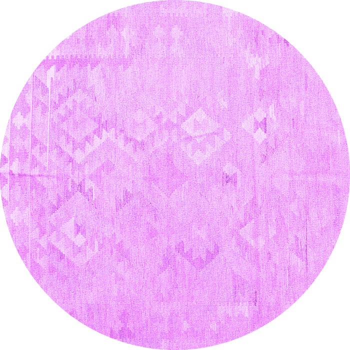 Round Solid Purple Modern Rug, con2926pur