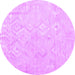 Round Solid Purple Modern Rug, con2926pur