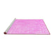 Sideview of Machine Washable Solid Pink Modern Rug, wshcon2926pnk