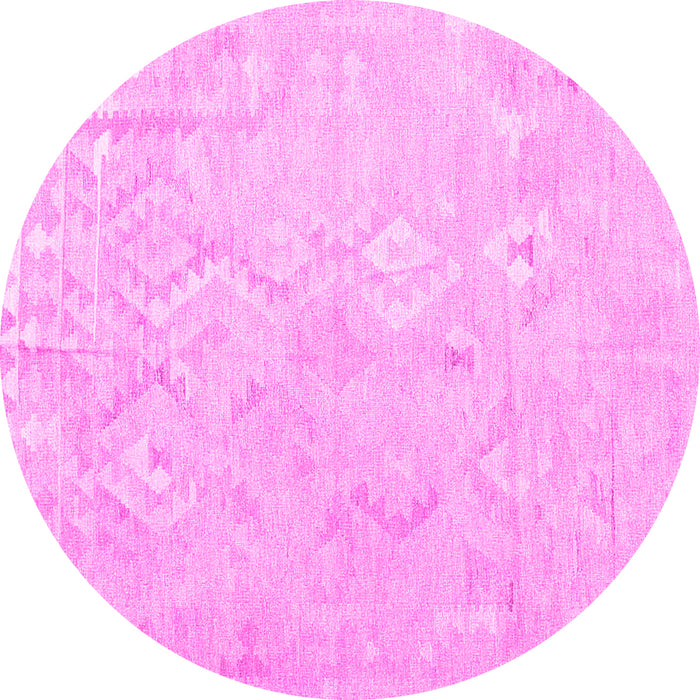 Round Solid Pink Modern Rug, con2926pnk