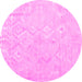 Round Solid Pink Modern Rug, con2926pnk