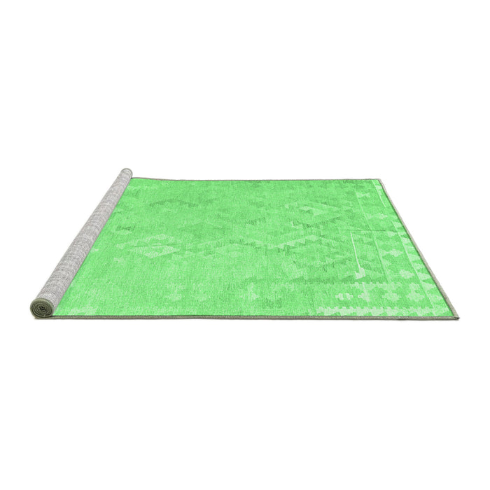 Sideview of Machine Washable Solid Emerald Green Modern Area Rugs, wshcon2926emgrn