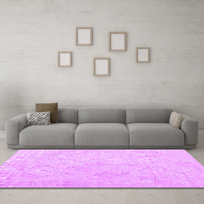 Machine Washable Solid Purple Modern Area Rugs in a Living Room, wshcon2926pur