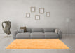 Machine Washable Solid Orange Modern Area Rugs in a Living Room, wshcon2926org